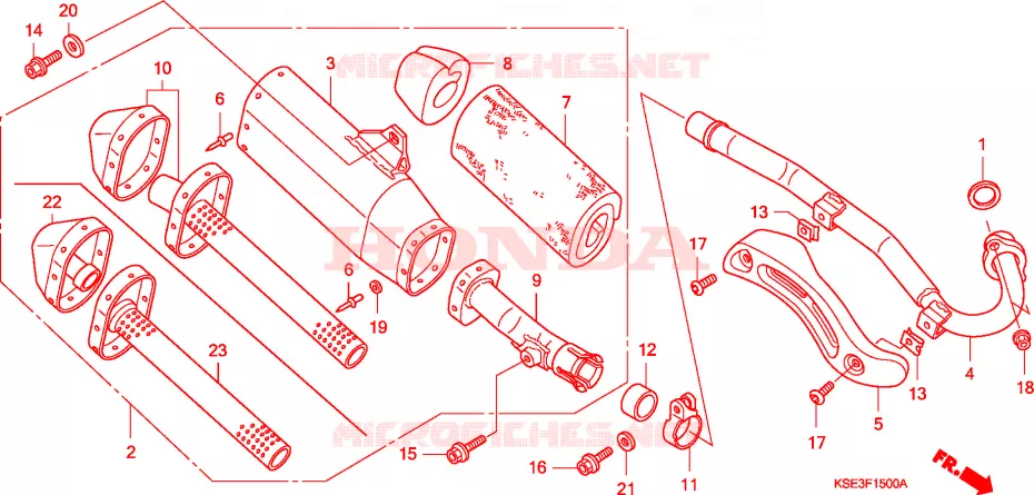 SILENCIEUX D'ECHAPPEMENT Honda MOTO 150 CRF 2007  CRF150R7