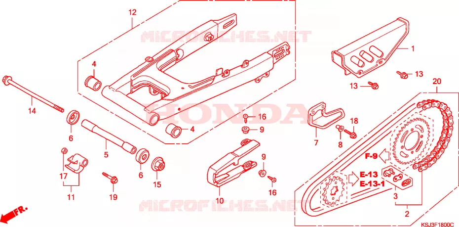 BRAS OSCILLANT Honda MOTO 80 CRF 2004  CRF80F4