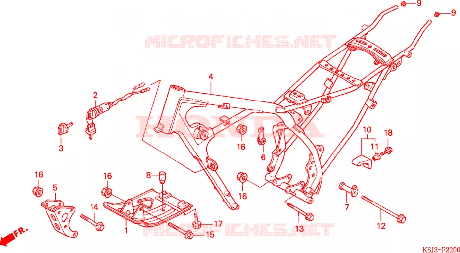 CADRE Honda MOTO 100 CRF 2007  CRF100F7