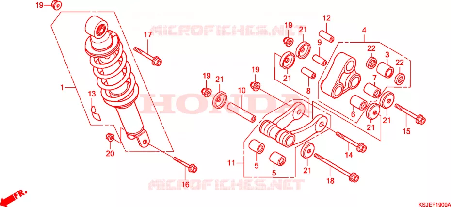 AMORTISSEUR ARRIERE Honda MOTO 80 CRF 2008  CRF80F8
