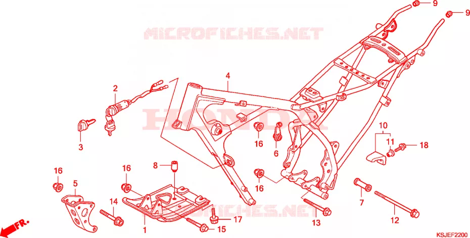 CADRE Honda MOTO 80 CRF 2010  CRF80F9
