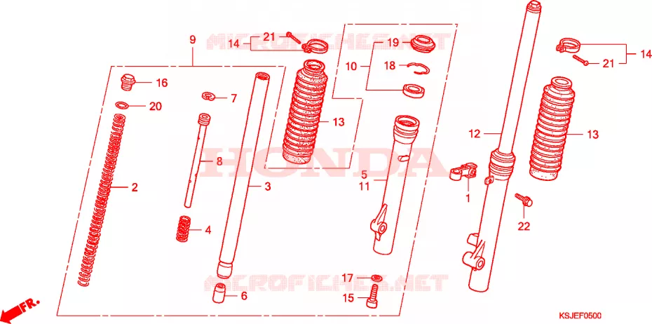 FOURCHE Honda MOTO 80 CRF 2010  CRF80F9