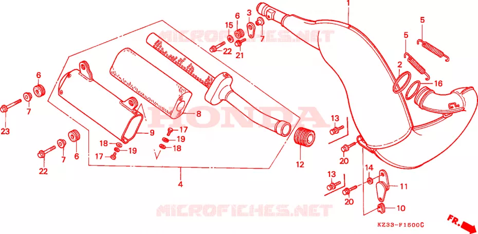 ECHAPPEMENT Honda MOTO 250 CR 1991  CR250RM