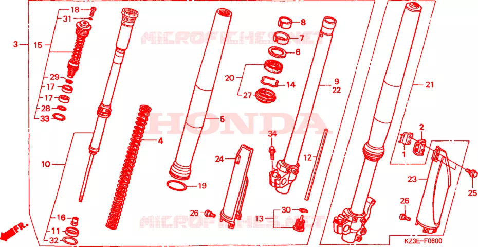 FOURCHE Honda MOTO 250 CR 2001  CR250R1