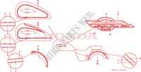 AUTOCOLLANTS (VT1100C2) pour Honda VT 1100 SHADOW C2 white ribbon tire 1997