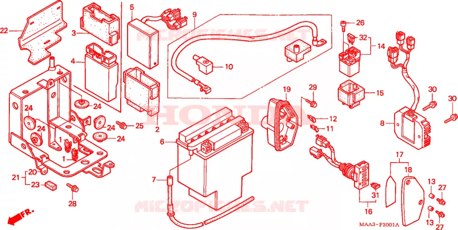 BATTERIE  Honda MOTO 1100 SHADOW 1996  VT1100C2T