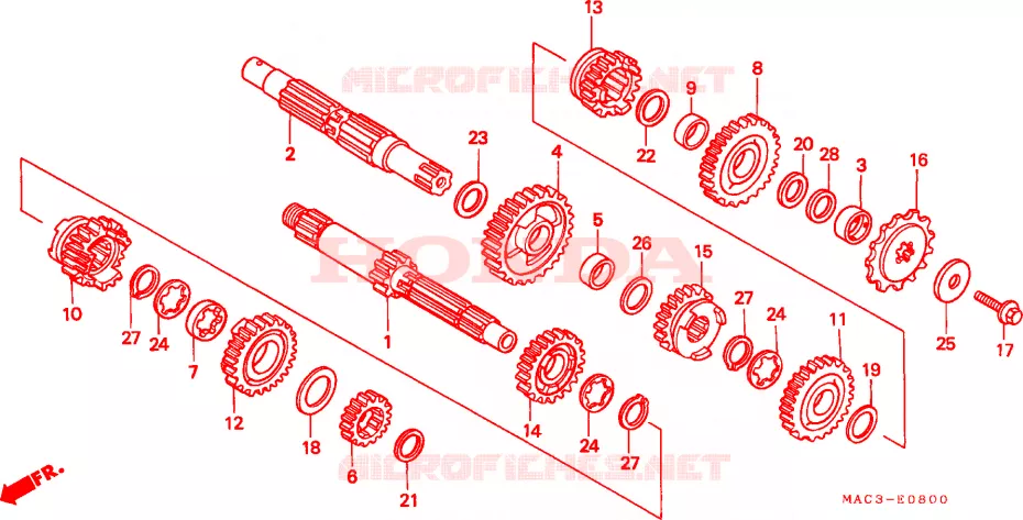 BOITE DE VITESSES Honda MOTO 500 CR 2000  CR500RY