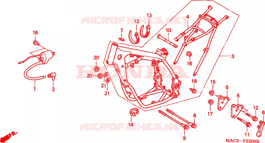 CADRE Honda MOTO 500 CR 1998  CR500RW