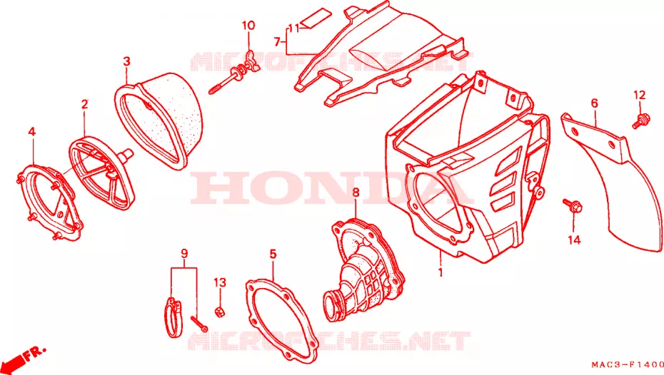 FILTRE A AIR Honda MOTO 500 CR 1999  CR500RX
