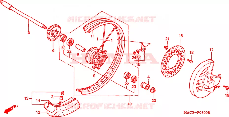 ROUE AVANT Honda MOTO 500 CR 1998  CR500RW