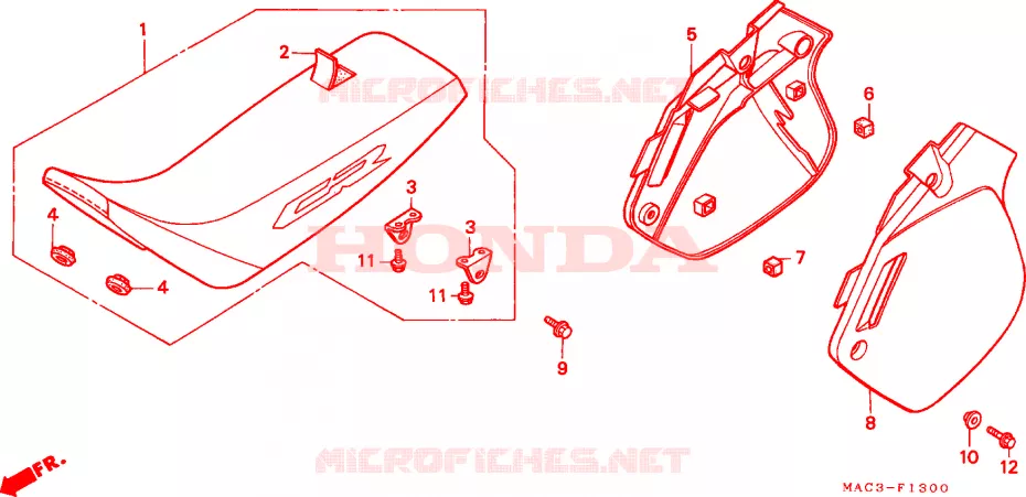 SELLE - CARENAGE Honda MOTO 500 CR 2000  CR500RY