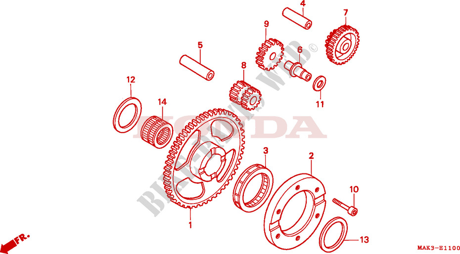 ROUE LIBRE DE DEMARREUR pour Honda FX 650 34HP 2000