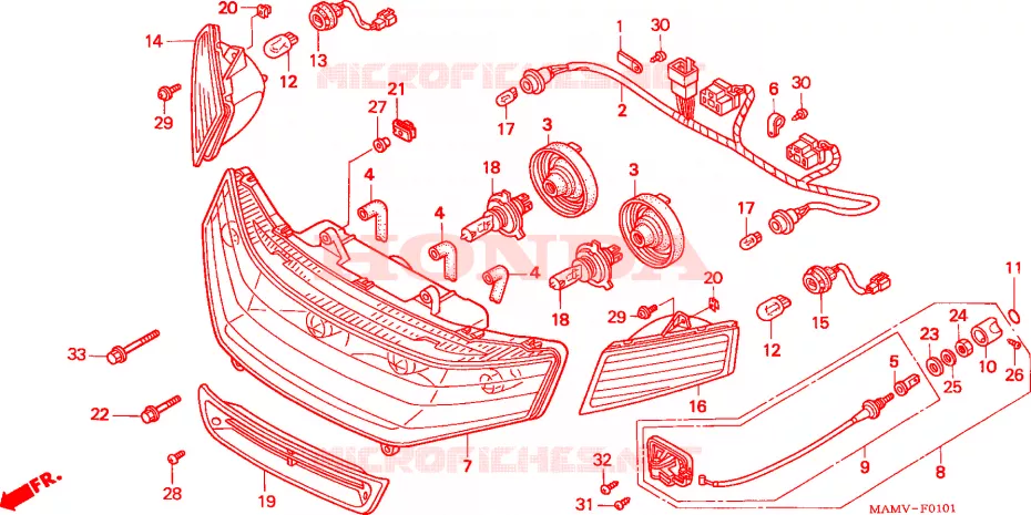 PHARE Honda MOTO 1500 GOLD-WING 1998  GL1500AW