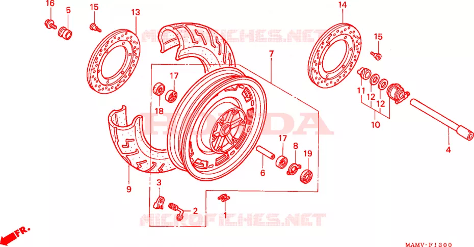 ROUE AVANT Honda MOTO 1500 GOLD-WING 1998  GL1500AW
