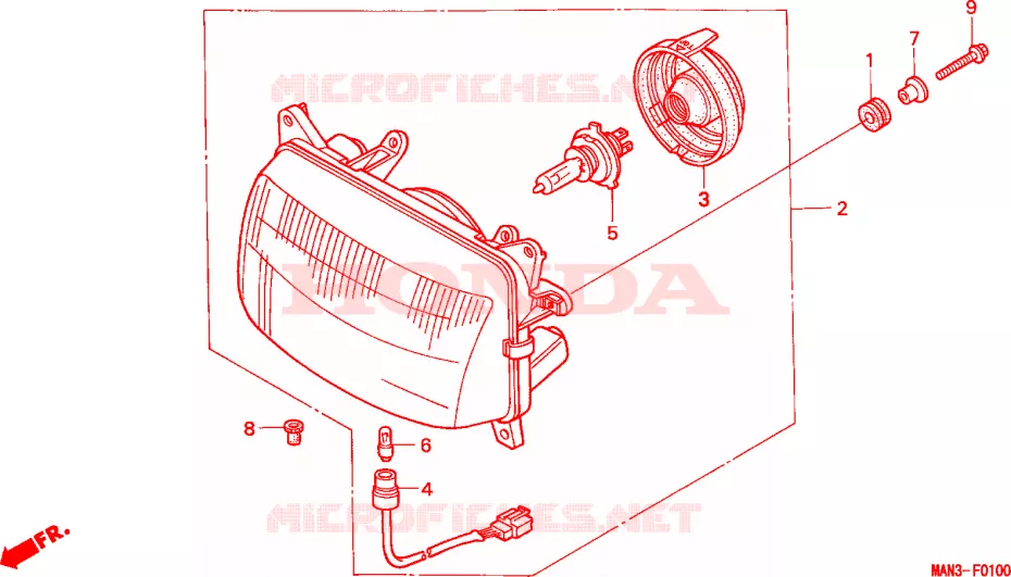 PHARE Honda MOTO 650 NX 1998  NX650W