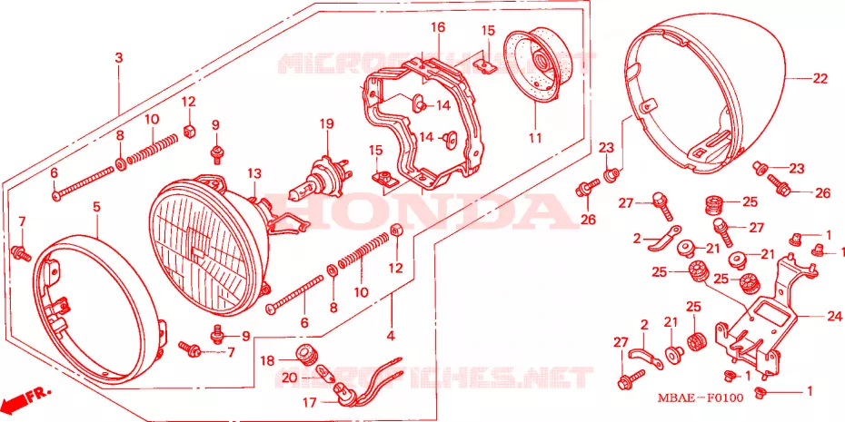 PHARE Honda MOTO 750 SHADOW 2001  VT750C31