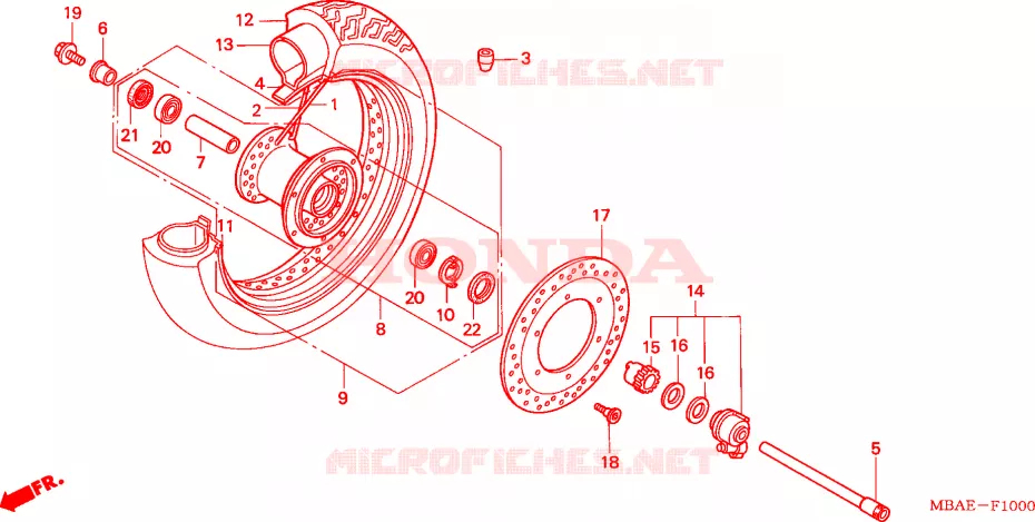 ROUE AVANT Honda MOTO 750 SHADOW 2000  VT750C2Y