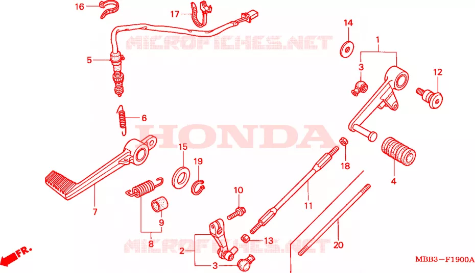 PEDALE Honda MOTO 1000 VTR 2002  VTR1000F2