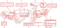 ETIQUETTE DE PRECAUTIONS pour Honda VT 1100 SHADOW C3 AERO 2000