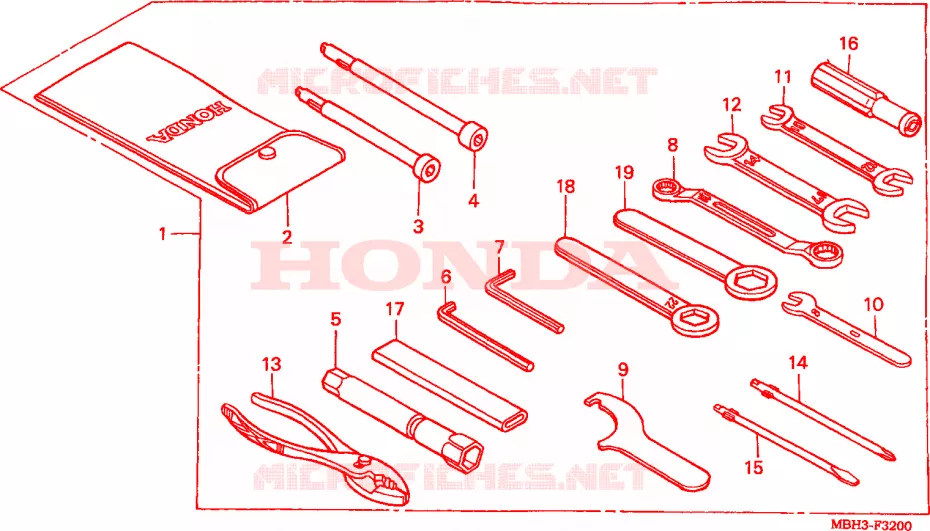 OUTIL Honda MOTO 1100 SHADOW 2000  VT1100C3X