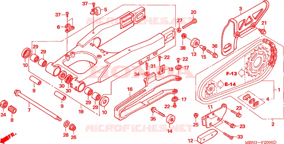 BRAS OSCILLANT Honda MOTO 650 XR 2002  XR650R2