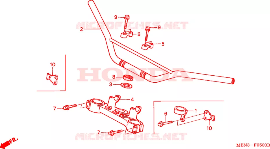 GUIDON - TE DE FOURCHE Honda MOTO 650 XR 2003  XR650R3