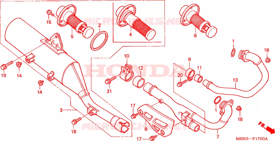 SILENCIEUX D'ECHAPPEMENT Honda MOTO 650 XR 2000  XR650RY