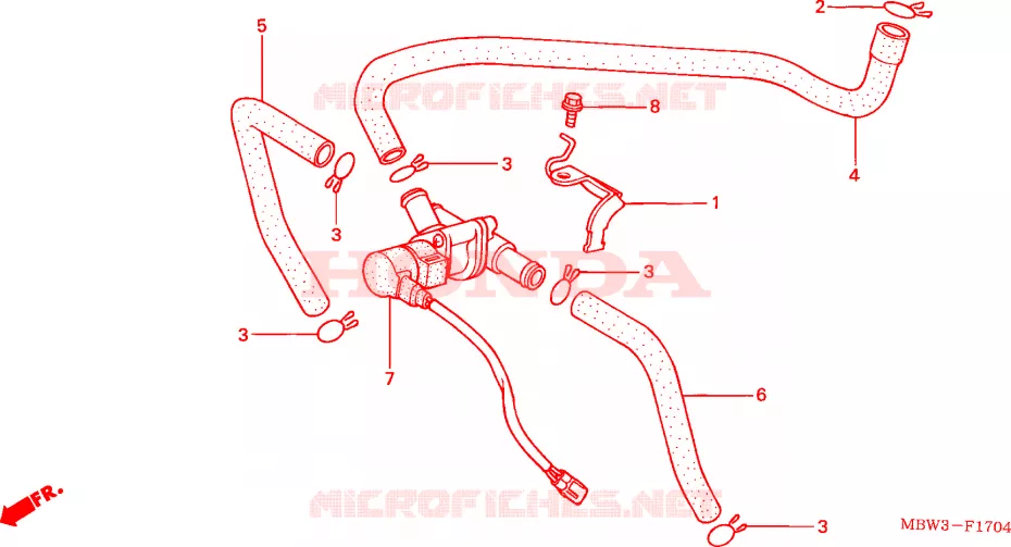 COMMANDE INJECTION D'AIR SOUPAPE(2) Honda MOTO 600 CBR 2001  CBR600FS1