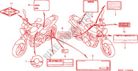 ETIQUETTE DE PRECAUTIONS (CB600F2/F3/4/5/6) pour Honda CB 600 F HORNET 2006