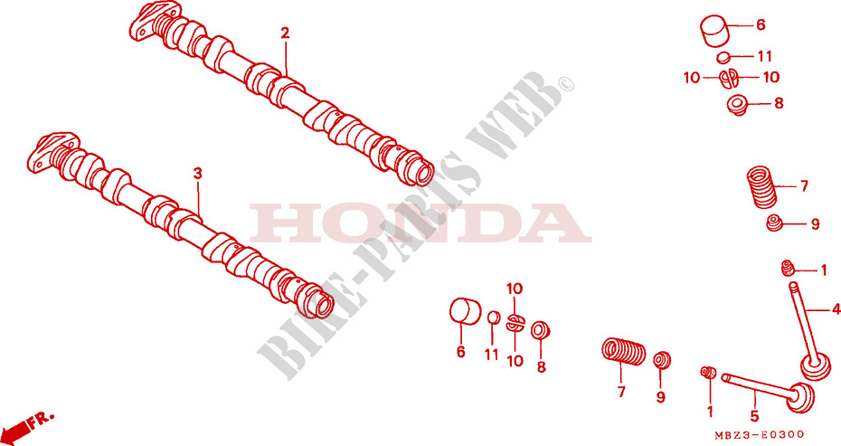 ARBRE A CAMES   SOUPAPE pour Honda CB 600 S HORNET 2000