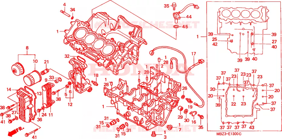 CARTER MOTEUR Honda MOTO 600 HORNET 2000  CB600F2Y