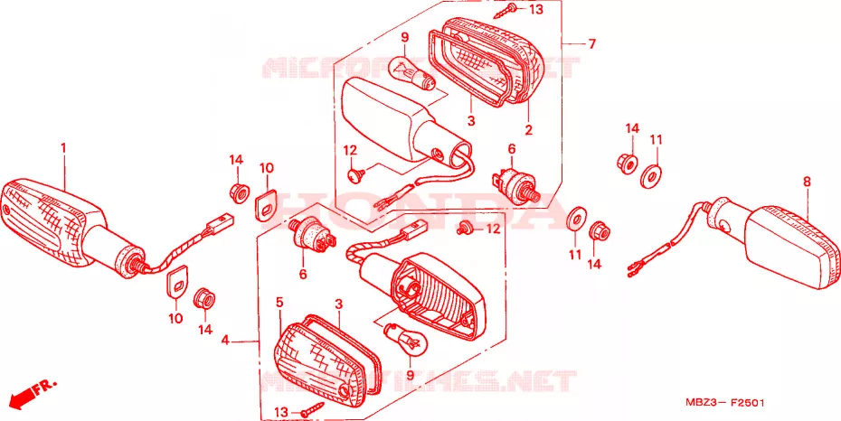 CLIGNOTANT(2) Honda MOTO 600 HORNET 2003  CB600F21