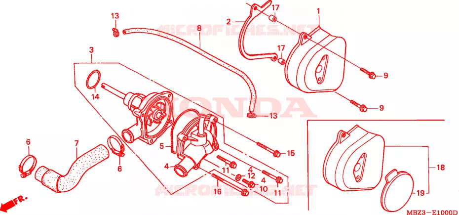 POMPE A EAU Honda MOTO 600 HORNET 2003  CB600F21