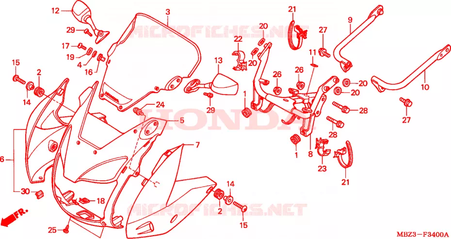 TETE DE FOURCHE Honda MOTO 600 HORNET 2002  CB600F21
