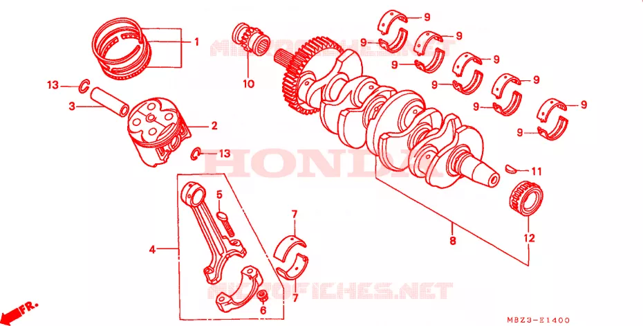 VILEBREQUIN - PISTON Honda MOTO 600 HORNET 2000  CB600FY