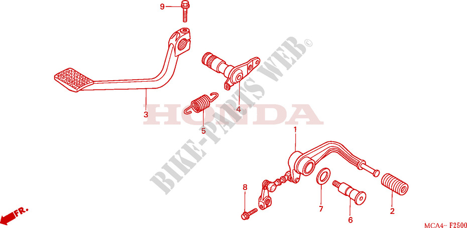 PEDALE pour Honda GL 1800 GOLD WING ABS 2001