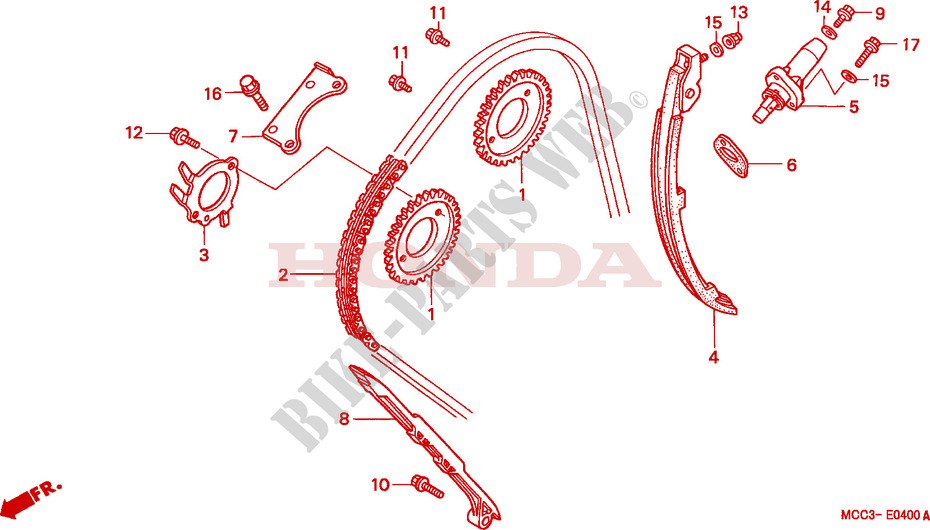 CHAINE DE DISTRIBUTION   TENDEUR pour Honda CB 1100 X11 2000