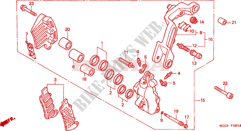 ETRIER DE FREIN AVANT(2) pour Honda CB 1100 X11 2000