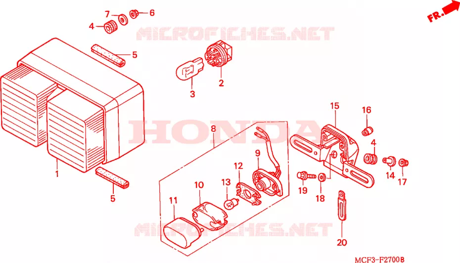 FEU ARRIERE Honda MOTO 1000 SP 2006  VTR1000SP6