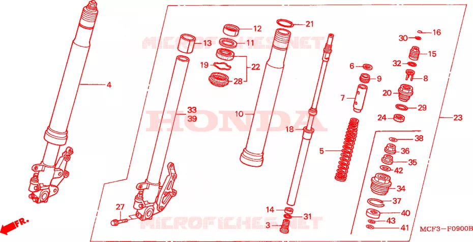 FOURCHE Honda MOTO 1000 SP 2005  VTR1000SP5
