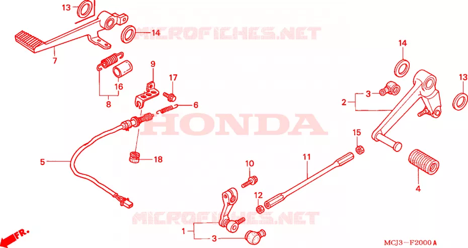 PEDALE Honda MOTO 900 CBR 2000  CBR900RRY