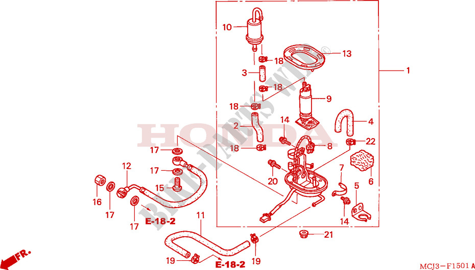 POMPE A ESSENCE (CBR900RR2,3) pour Honda CBR 954 FIREBLADE 2003