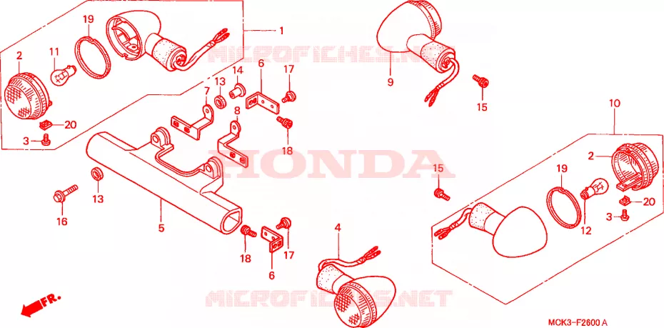 CLIGNOTANT Honda MOTO 1100 SHADOW 2002  VT1100C22_ED