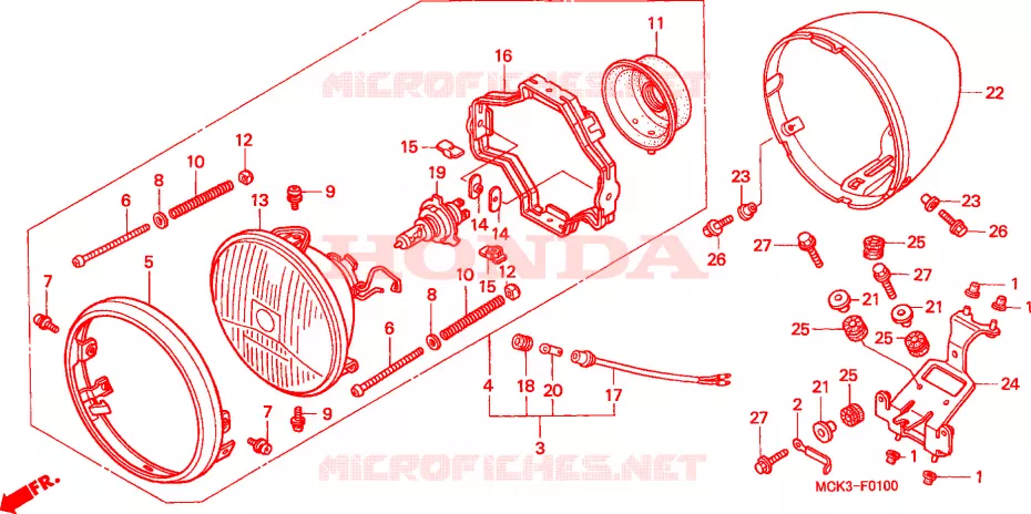 PHARE Honda MOTO 1100 SHADOW 2002  VT1100C22