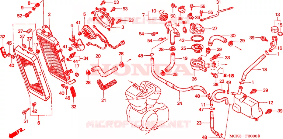 RADIATEUR Honda MOTO 1100 SHADOW 2001  VT1100C21