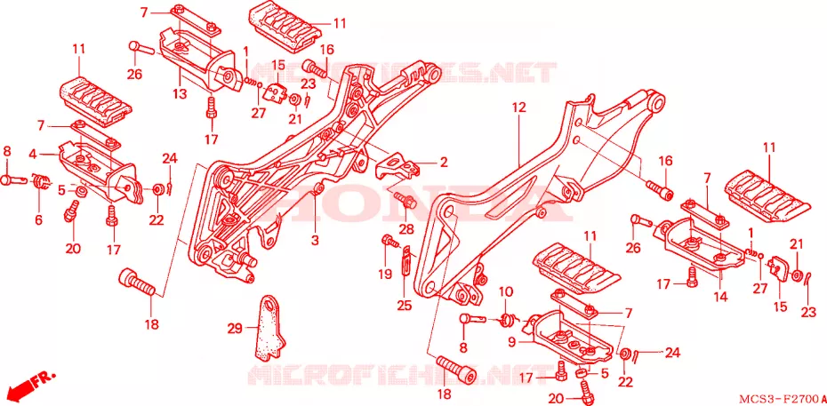 REPOSE PIED Honda MOTO 1300 PAN-EUROPEAN 2002  ST13002