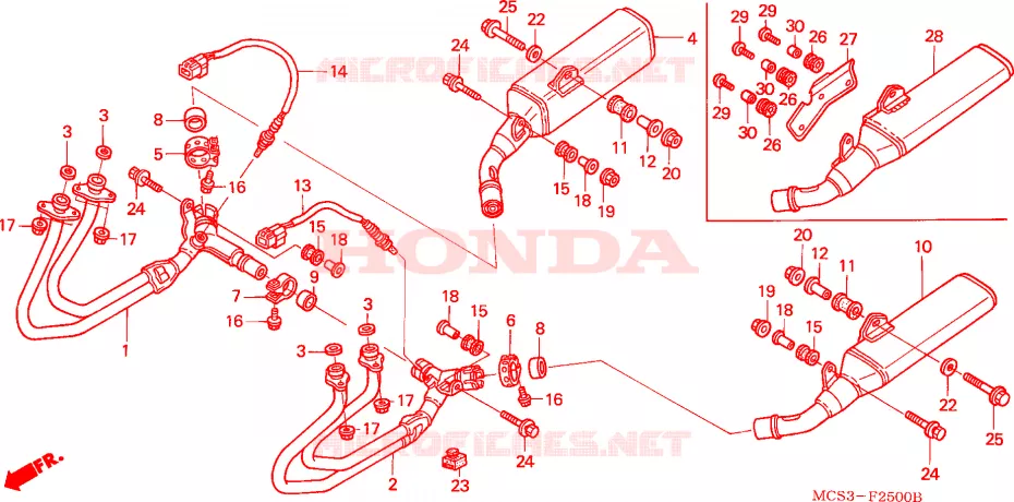 SILENCIEUX D'ECHAPPEMENT Honda MOTO 1300 PAN-EUROPEAN 2002  ST1300A2