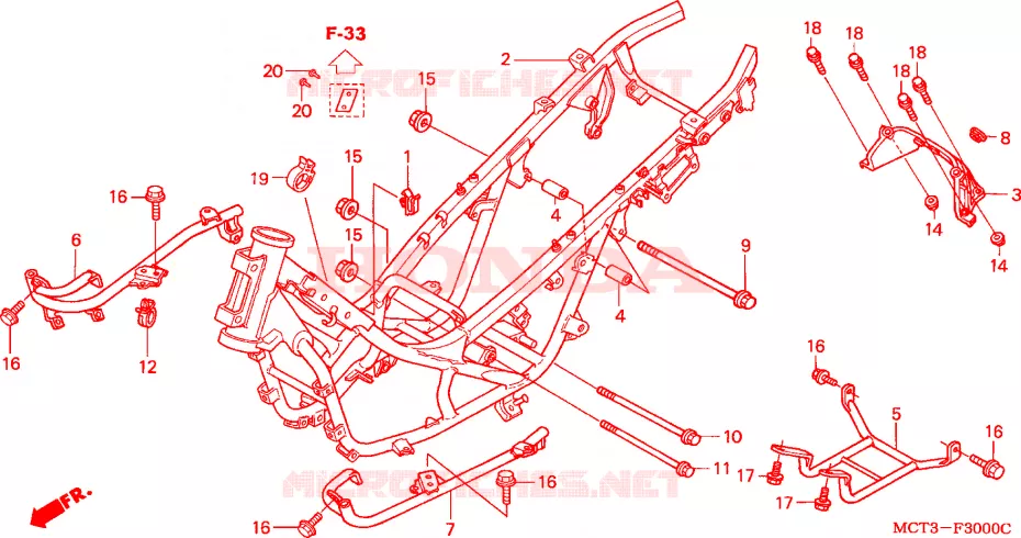 CADRE Honda SCOOTER 600 SILVERWING 2004  FJS600D4