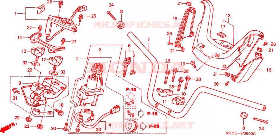 GUIDON - CARENAGE Honda SCOOTER 600 SILVERWING 2005  FJS600A4