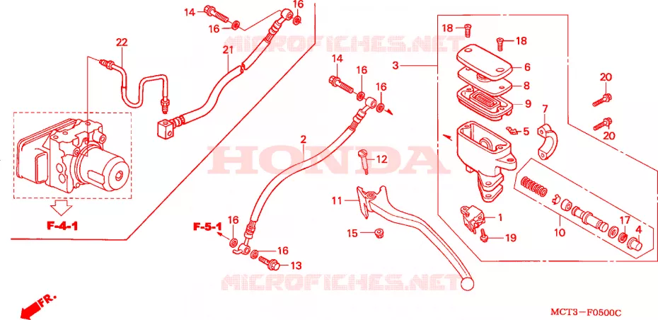 MAITRE-CYLINDRE DE FREIN ARRIERE Honda SCOOTER 600 SILVERWING 2002  FJS6002